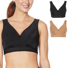 Rhonda Shear 2pk Striped Mesh"Curve Envy"Pin-Up Bra w/Removable Pads 743-453 , M