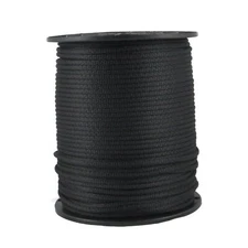 3/16 inch Black Dacron Polyester Rope - 500 Foot Spool | Solid Braid - Indust...
