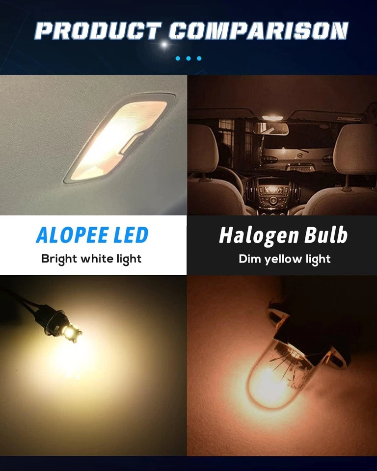 ALOPEE 30 Pack 194 LED Bulb Warm White 3000K T10 Wedge LED Bulb 5SMD 5050 Chips - Image 4 of 4