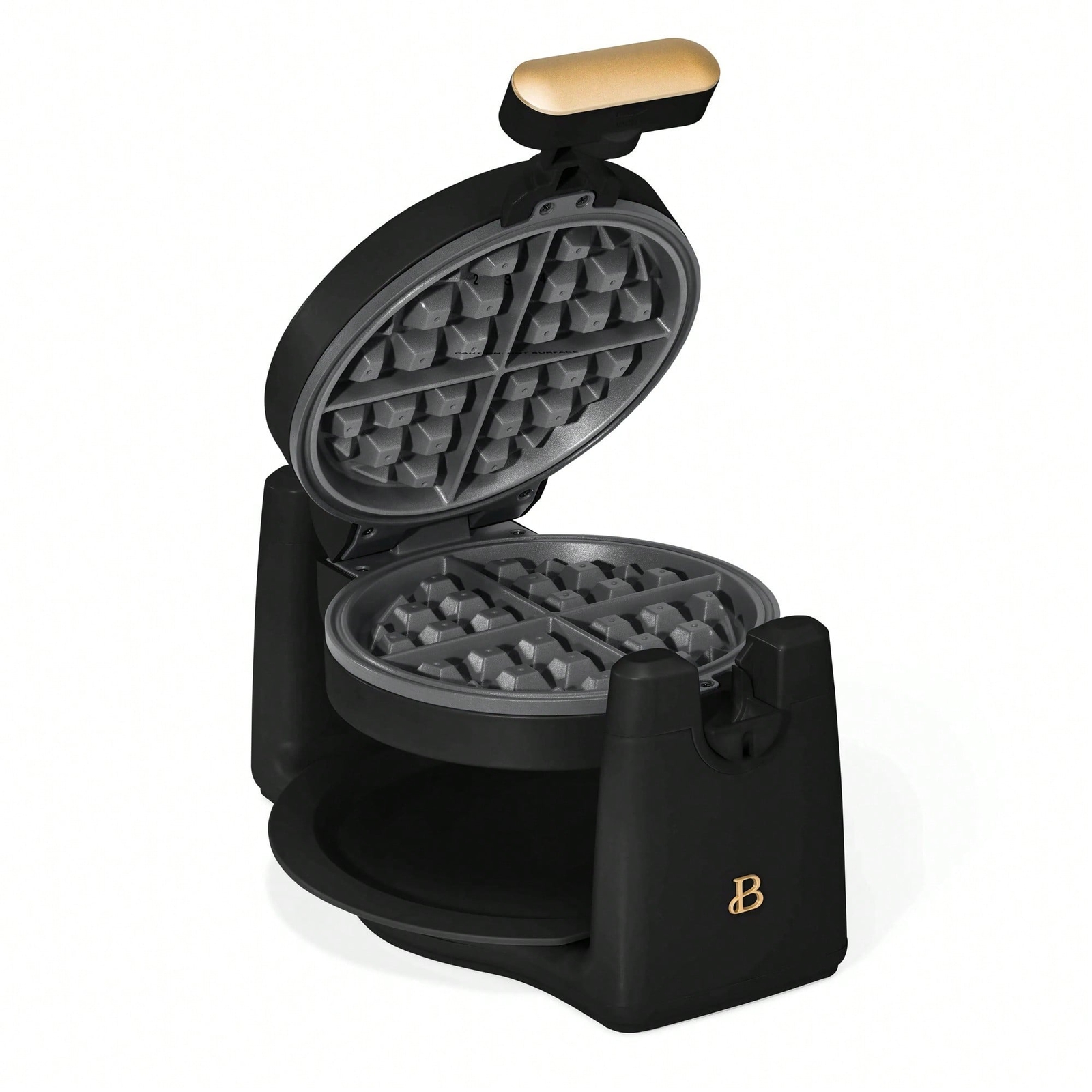 Drew Barrymore Black Sesame Belgian Rotating Waffle Maker Beautiful Design-image