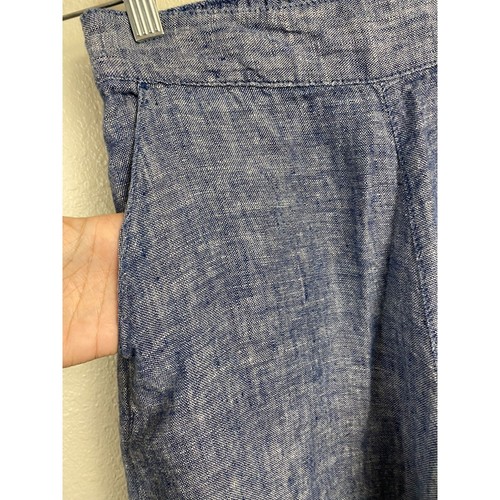 Nicole Miller Linen Wide leg Pants Womens size XS Blue Lagenlook Beach Vacation - Picture 12 of 14