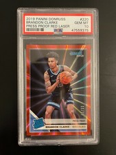 2019-20 Donruss Brandon Clarke Red Laser Press Proof PSA 10 GEM MINT /99 Rookie