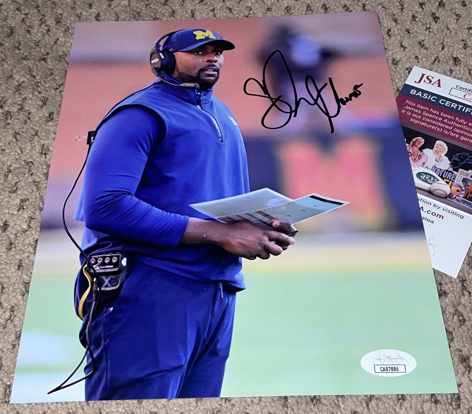 SHERRONE MOORE SIGNED 8X10 PHOTO JSA AUTOGRAPH MICHIGAN FOOTBALL WOLVERINES 