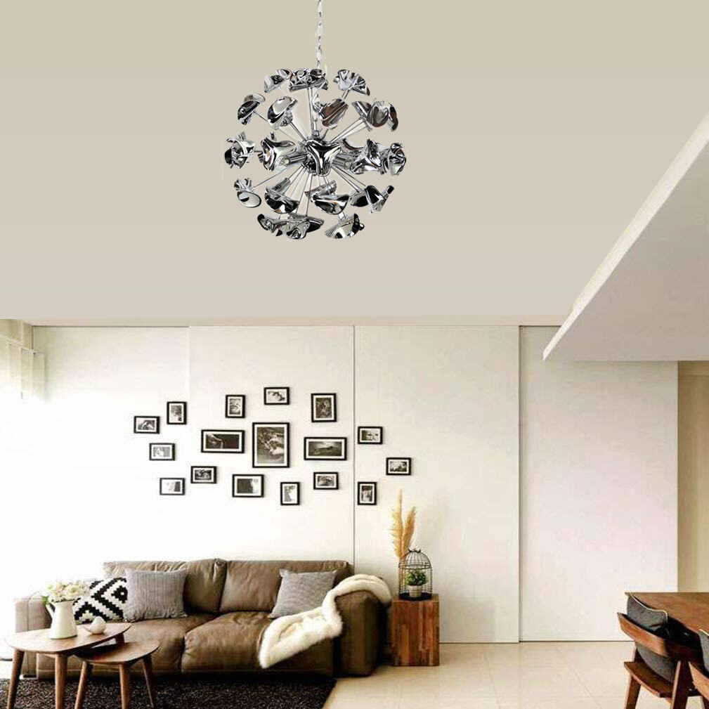 Lustre suspension boule chromée plafonnier suspendu orientable - 2