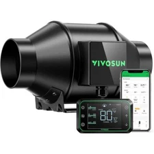 AeroZesh G6 6 in. 388 CFM Inline Duct Fan with GrowHub E42A Temperature Humidity