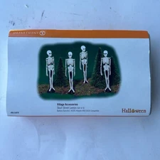 Department 56. Halloween Village Accessories. Skull Street Lamps. Set Of 4