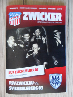 Fußball Programm FSV Zwickau SV Babelsberg Regionalliga Saison 2024/25