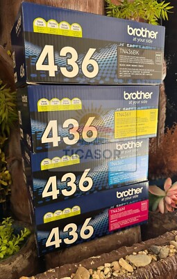 Brother TN436 High Yield Black Yellow Cyan Magenta Cartridge Set 4 Color