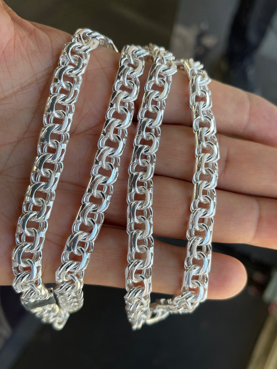 925 Sterling Silver 7mm 28 Inch Solid Chino Link Chain 62 925 Sterling Silver 7mm 28 Inch Solid Chino Link Chain 62