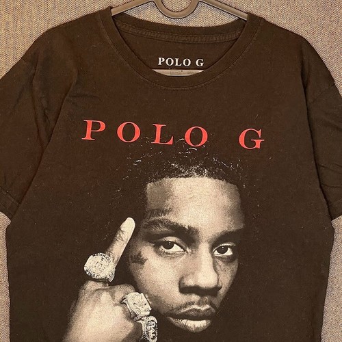 Polo G Tshirt Herren Medium Schwarz Grafik Print Rap Hip Hop Retro  - Bild 2 von 9