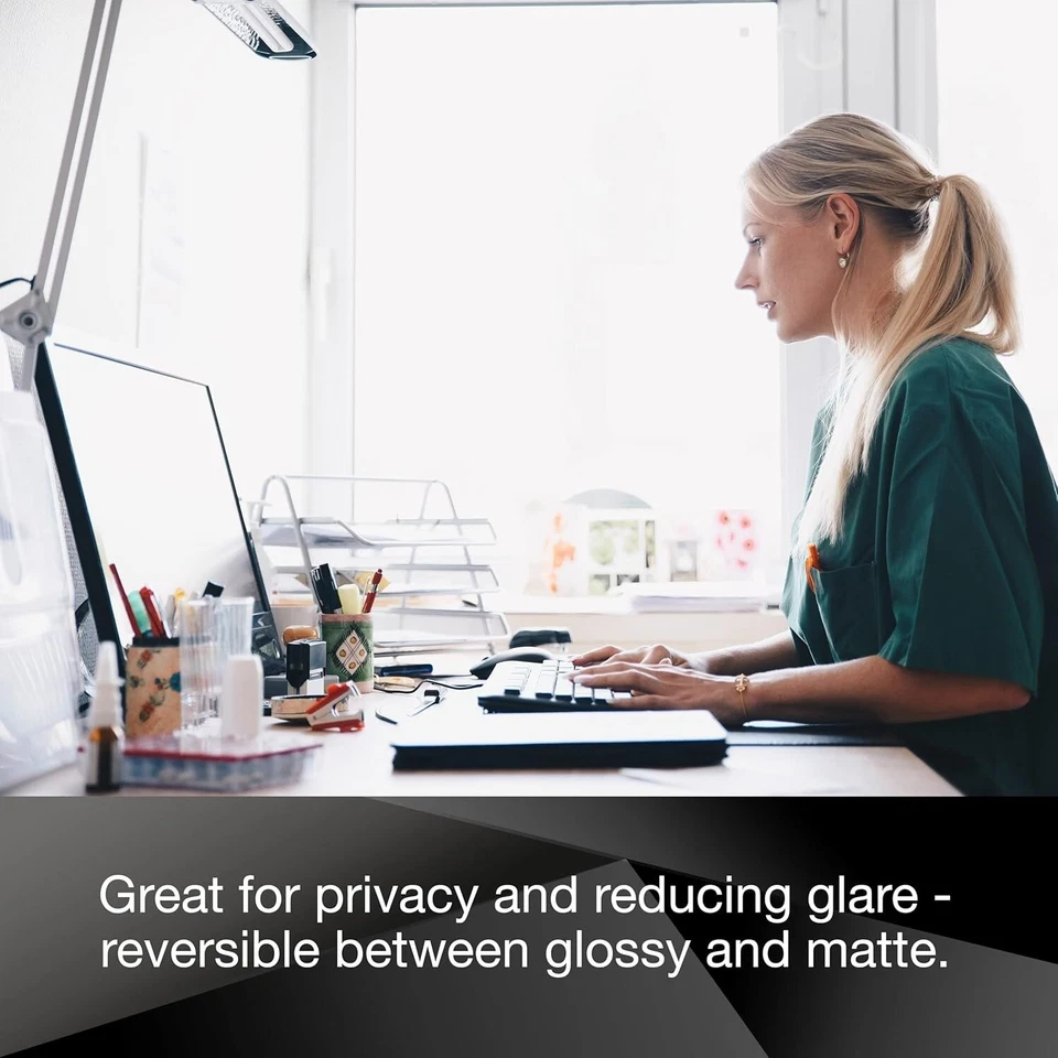 3M Privacy Filter for 23" Monitor – Reversible Gloss/Matte, Blue Light Blocking - Image 3 of 4