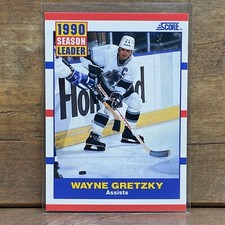 1990-91 Score Hockey Card #352 Wayne Gretzky Los Angeles Kings SEASON LEADERS
