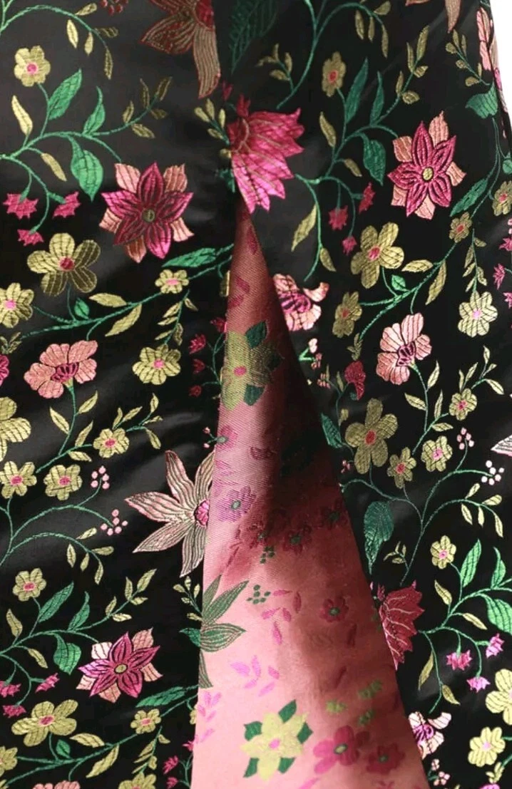 PALM ANGELS Abito donna Lulus floreale jacquard ricamato senza spalline midi nero taglia XS raso