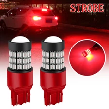GLOFE LED 7443 7440 Strobe Blinking Flashing Brake Light Bulbs Safety Warning