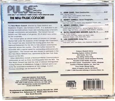 Classic Records GOLD CD NWCD-319: JOHN CAGE, PULSE, Percussion 