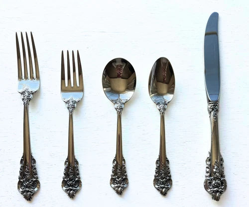 Wallace Grande Baroque Sterling Silver 5-Piece Place Setting Flatware No Mono