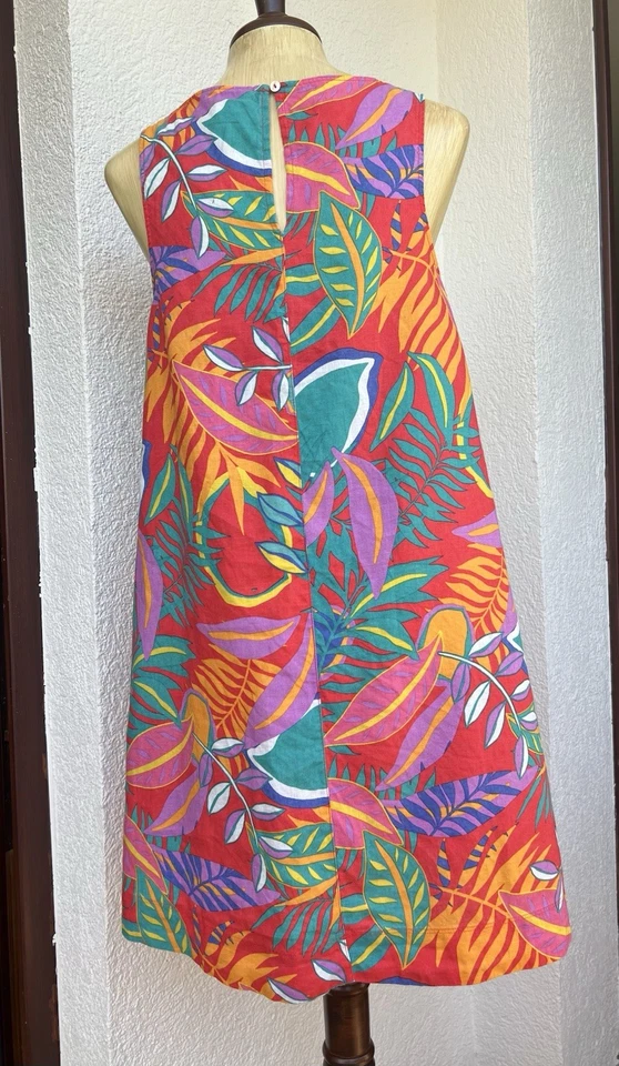 Neuwertig C&C California Kleid 100 % Leinen Leinenkleid wie Marimekko Knielang - Bild 3 von 4