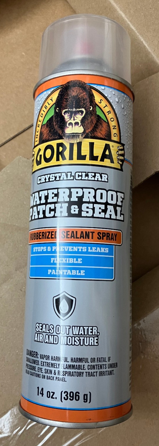 GORILLA BRAND Waterproof Patch And Seal Crystal Clear Coating Spray 14 Oz.. Available Now for $16.00