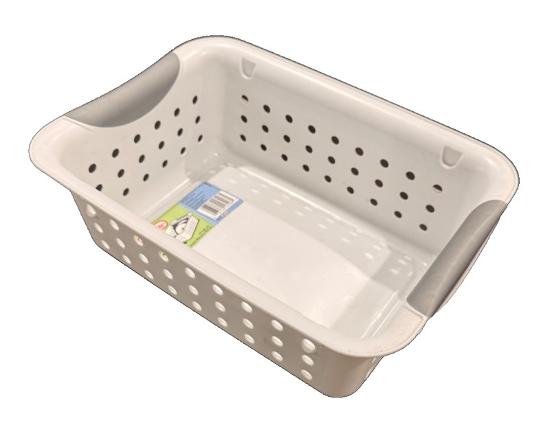 Sterilite White Plastic Storage Basket 11¼" x 8" x 4¼" – Small Organizer Bin