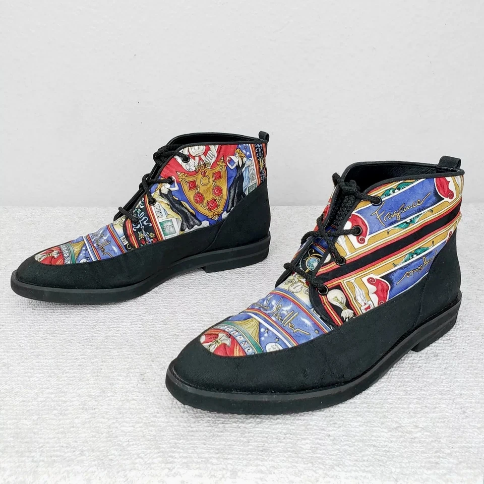 Botín vintage Stuart Weitzman para mujer 6 negro azul Nicole Miller botín años 90  Foto 2 de 4