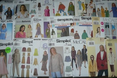 Lot of 20 Sewing Patterns Variety of Womens Clothing Full Figure Larger Sizes 