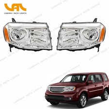 Factory Chrome For Honda Pilot 2012-2015 Halogen Headlights Assembly Leftright Factory Chrome For Honda Pilot 2012-2015 Halogen Headlights Assembly Leftright