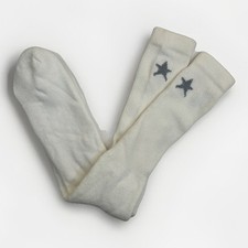 NOS VTG Converse All Star Socks Logo Tall 90s USA MADE White Gray 13-16 Crew