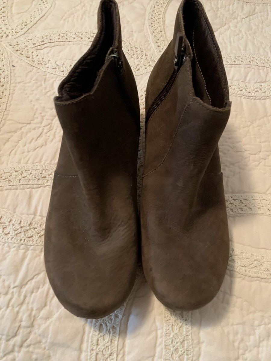 Dansko Maria Ankle Boots Milled Nubuck Brown Leather Womens EU 38 US