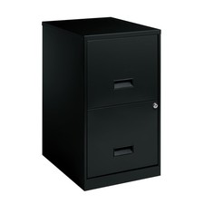18" Deep 2 Drawer Letter Width Vertical File Cabinet Black