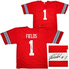 SALE! Ohio State Buckeyes Justin Fields Autographed Signed Red Jersey Beckett