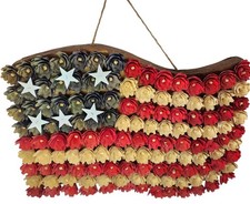4th of July Wreath Patriotic Flower Wreath for Front Door USA Flag Holiday Decor