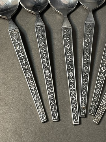 Vintage MCM Riviera Stainless Japan Flatware Daisy Cordova Spoon Lot 15 Pieces - Picture 2 of 15