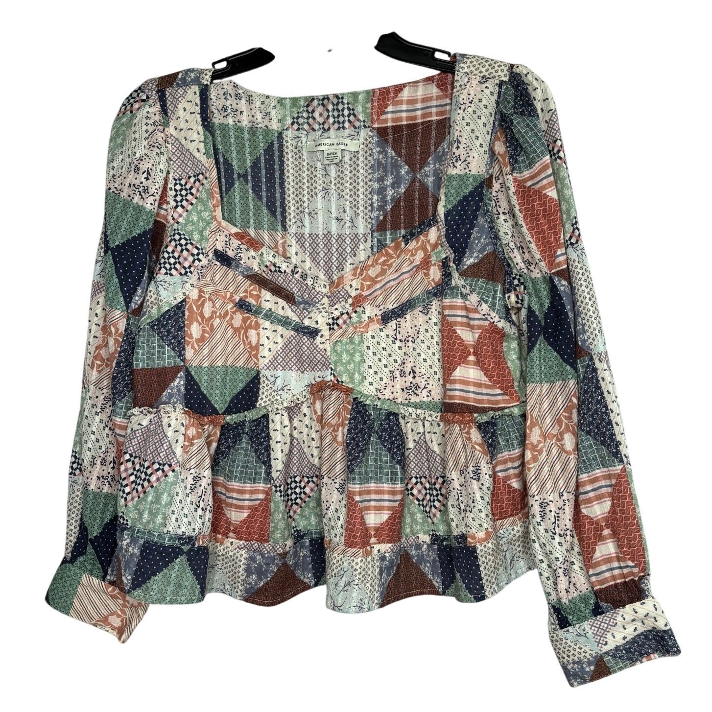 American Eagle Boho Patchwork Prairie Babydoll Cr… - image 1