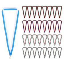 100 Pcs Award Neck Ribbons with Snap Clips Medal Lanyards Ribbon 5 Colors