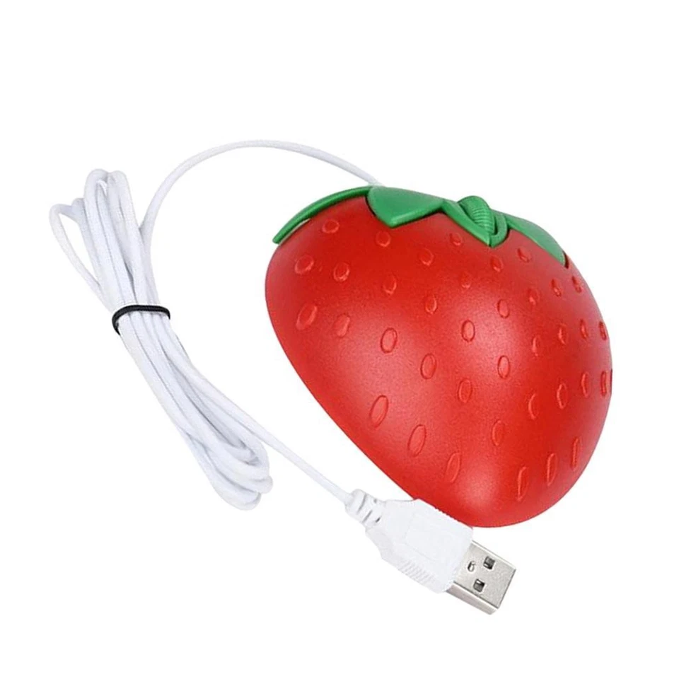 1000DPI Strawberry Optical USB Wired Game Mouse Cute For PC Computer - Image 2 of 4
