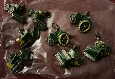 John Deere Tractor Charms Vintage 8 Pieces