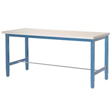 Production Workbench - Plastic Laminate Safety Edge - Blue 60"W x 36"D