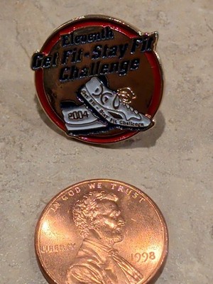 Vintage Lapel Pin Get Fit Stay Fit Challenge 11th 2004 Shoes Active Health