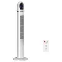 HOMCOM Tower Fan for Bedroom, Standing Floor Fan with Oscillating, White