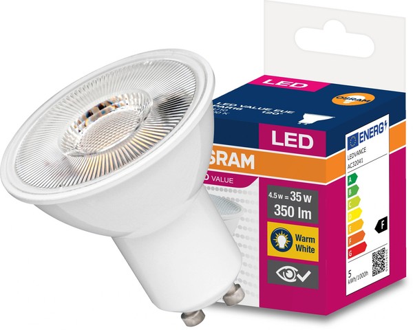 Osram Led Spot Value PAR16 120° 4.5W Warmweiss GU10 4058075198678 Wie 50W-image