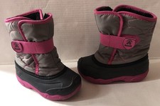   Kamik Toddler Girl Sz 9 Snowbug5 Waterproof Lined Winter Boots Pink Gray Black