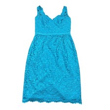 David's Bridal Short Tank Lace Dress Malibu Blue Size 2 NWT F15952