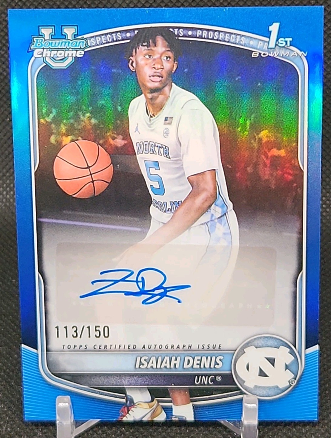 2025-26 Bowman Chrome Isaiah Denis Prospect Auto Blue Refractor Rookie #CPA-ID