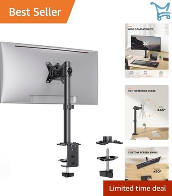Monitor Mount Steel Adjustable Height Tilt Swivel for 13-32 Inch Screens