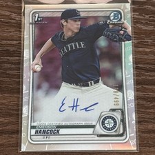 2020 Bowman Chrome Emerson Hancock 1st Rookie Refractor on card Auto /499. rookie card picture