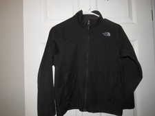 THE NORTH FACE Boy's Medium 10 12 Zip Front Jacket Black Lightweight Shell EUC