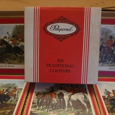 Pimpernel England Coasters English Fox OVP Hunting 6x 10,5 cm  70er 