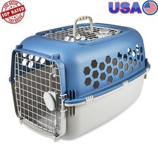 Double Door Pet Kennel Heavy Duty Top Opening Transport Carrier Dogs Cat Durable
