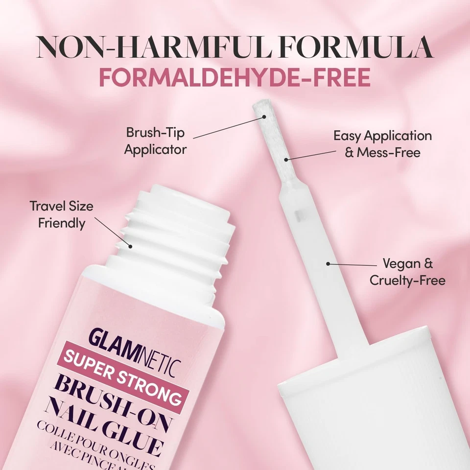 Glamnetic Super Fuerte Cepillo en Pegamento para Uñas | Aplicador de Punta de Cepillo, Sin Desorden,... Foto 2 de 4
