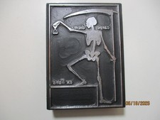 Printing Letterpress Printer Type Block Ex Libris Carpe Diem Skeleton Print Cut